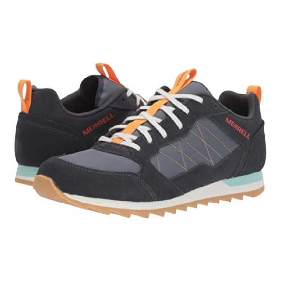 Merrell Men's Apline Sneaker Gray Sneakers with Aqua and Orange Accents - Picture 1 of 16